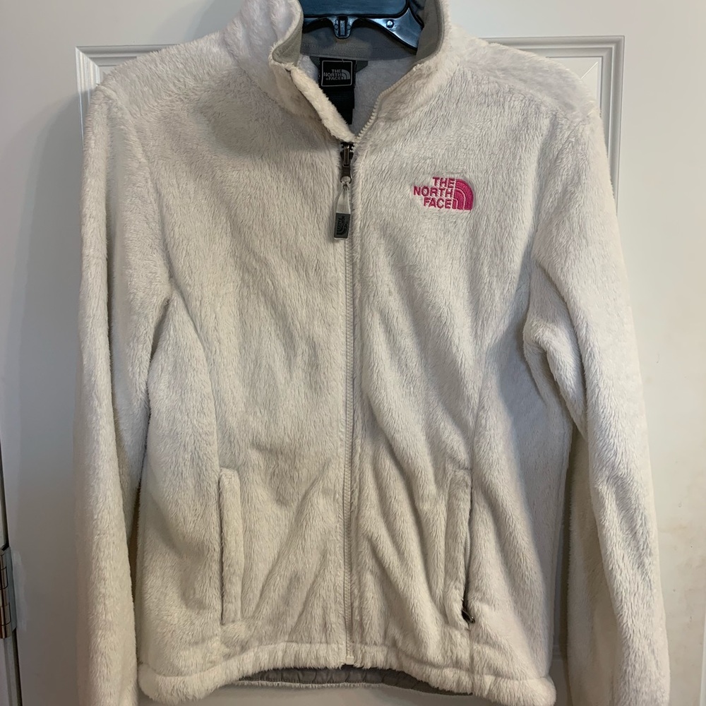 North Face White Fleece Zip Jacket